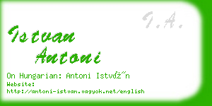 istvan antoni business card